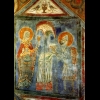 Italie, Agnani, Cathedrale, Fresque de la crypte, Le sacrifice d'Abraham et de Melchisedeq (1240-1260)
